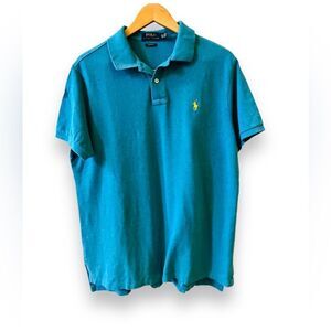 Polo Ralph Lauren Men's Polo Shirt Size XL Custom Fit Casual Turquoise